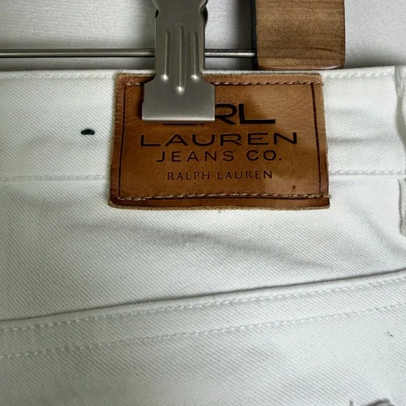 LRL Lauren Jeans Co Women’s White Classic Straight Cropped Coastal Jeans Size 12 - Picture 8 of 8